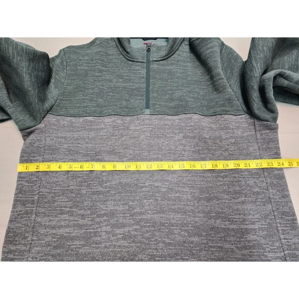 Untuckit Quarter Zip Pullover Green and Gray Men's Size 2XL